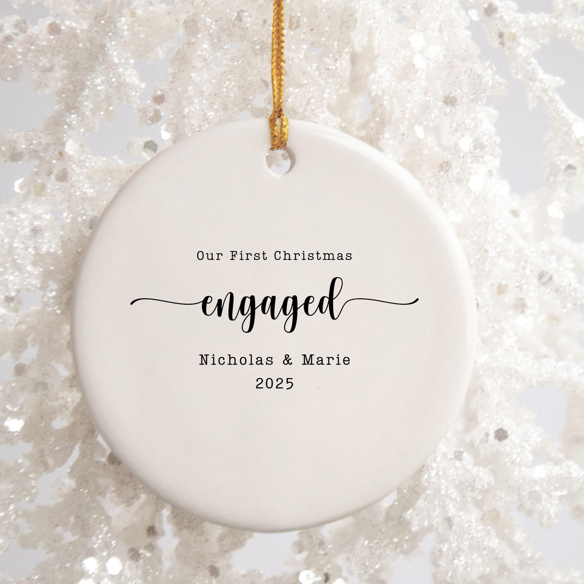 Engaged Ornament Engagement Ornament Keepsake Engagement Gift for Engaged Couple First Christmas Engaged Personalized Christm