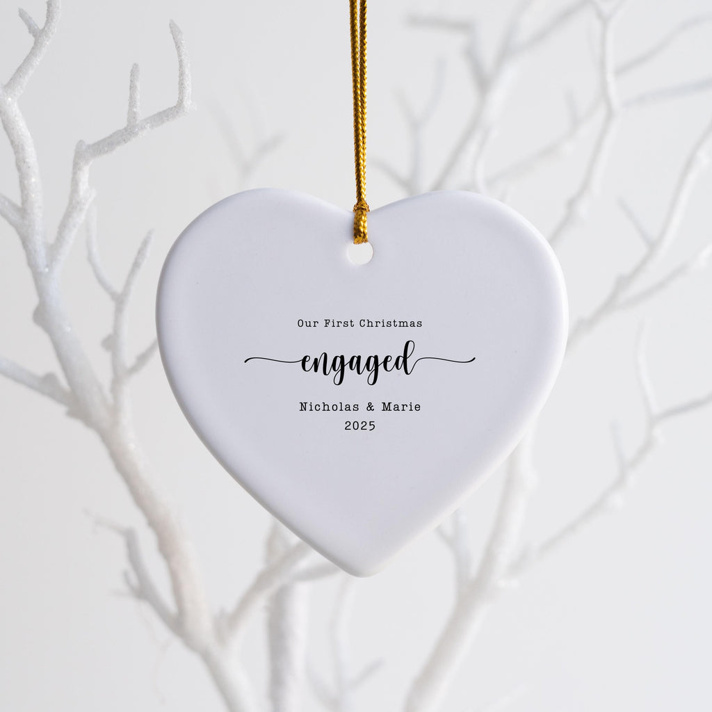 Engaged Ornament Engagement Ornament Keepsake Engagement Gift for Engaged Couple First Christmas Engaged Personalized Christm