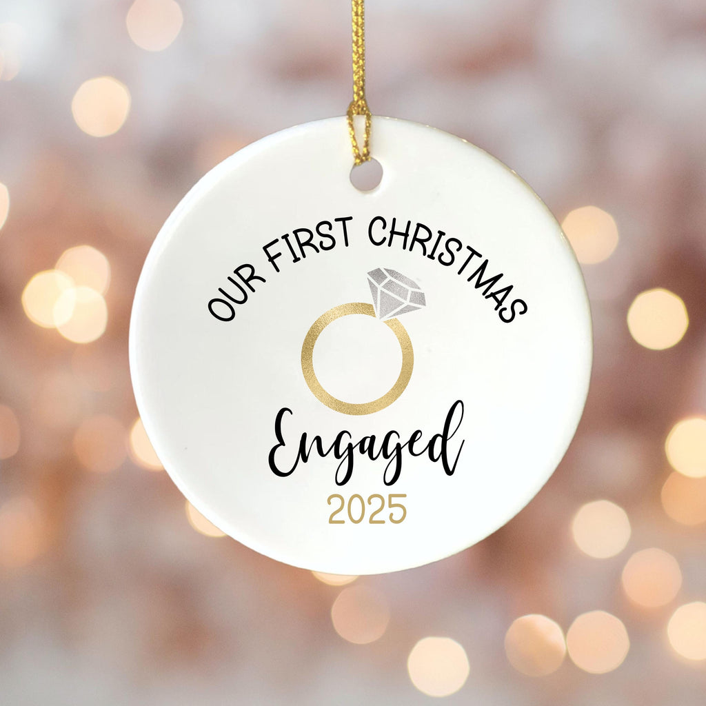 Engaged Ornament Engagement Ornament Keepsake Engagement Gift for Engaged Couple First Christmas Engaged Personalized Christm
