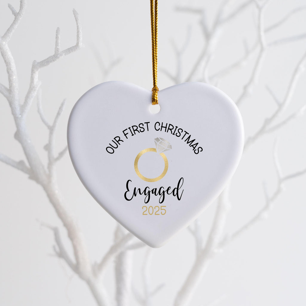 Engaged Ornament Engagement Ornament Keepsake Engagement Gift for Engaged Couple First Christmas Engaged Personalized Christm
