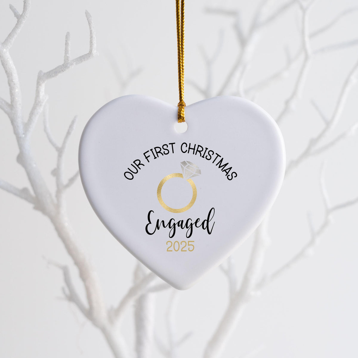 Engaged Ornament Engagement Ornament Keepsake Engagement Gift for Engaged Couple First Christmas Engaged Personalized Christm