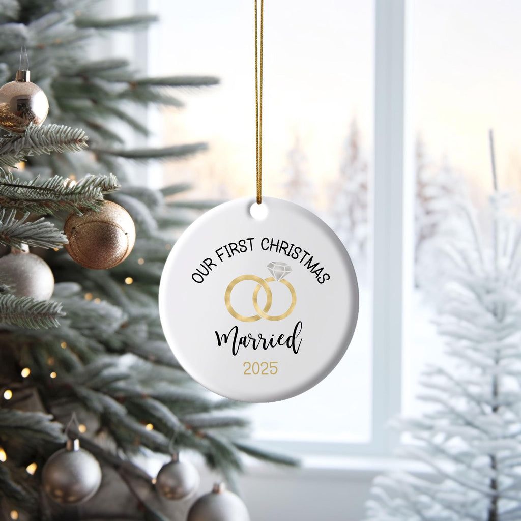 First Christmas Married Ornament Christmas Ornament Wedding Gift for Newlyweds Gift for Couple Christmas as Mr. & Mrs. Christ