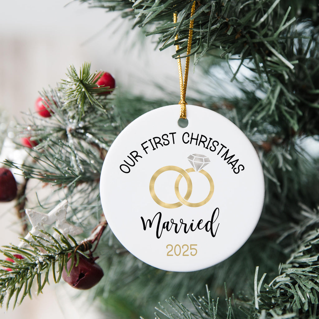 First Christmas Married Ornament Christmas Ornament Wedding Gift for Newlyweds Gift for Couple Christmas as Mr. & Mrs. Christ