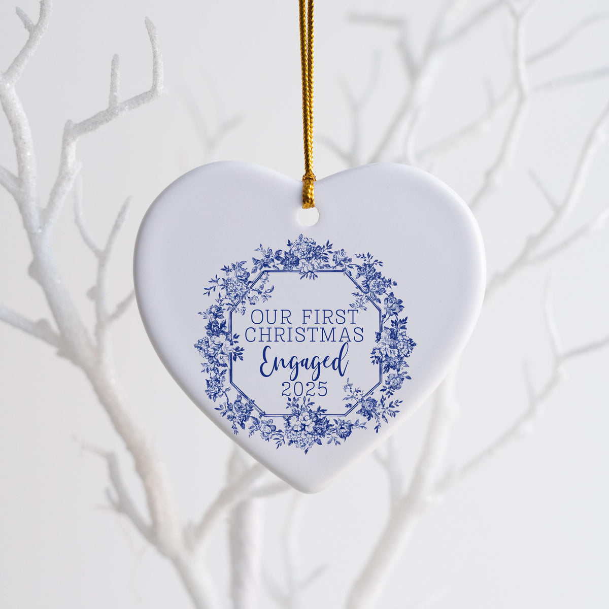 Engaged Ornament Engagement Ornament Keepsake Engagement Gift for Engaged Couple First Christmas Engaged Personalized Christm