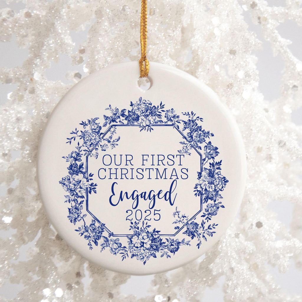 Engaged Ornament Engagement Ornament Keepsake Engagement Gift for Engaged Couple First Christmas Engaged Personalized Christm