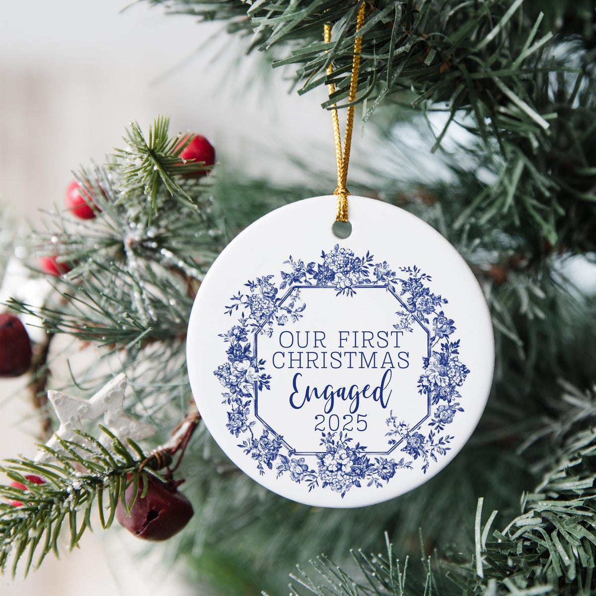 Engaged Ornament Engagement Ornament Keepsake Engagement Gift for Engaged Couple First Christmas Engaged Personalized Christm