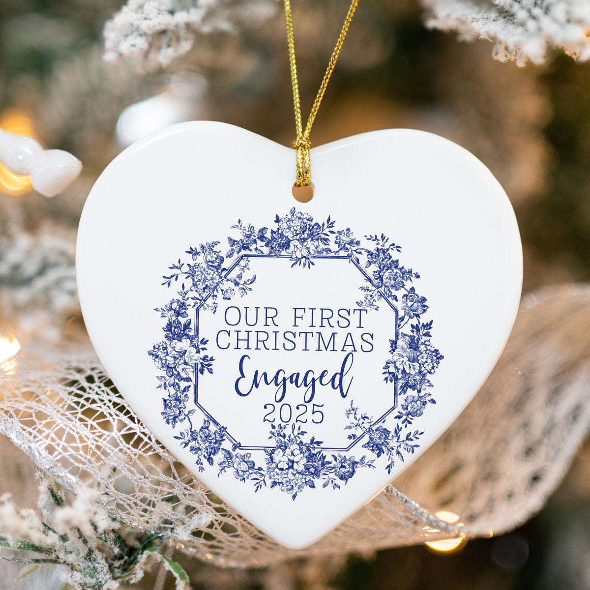 Engaged Ornament Engagement Ornament Keepsake Engagement Gift for Engaged Couple First Christmas Engaged Personalized Christm