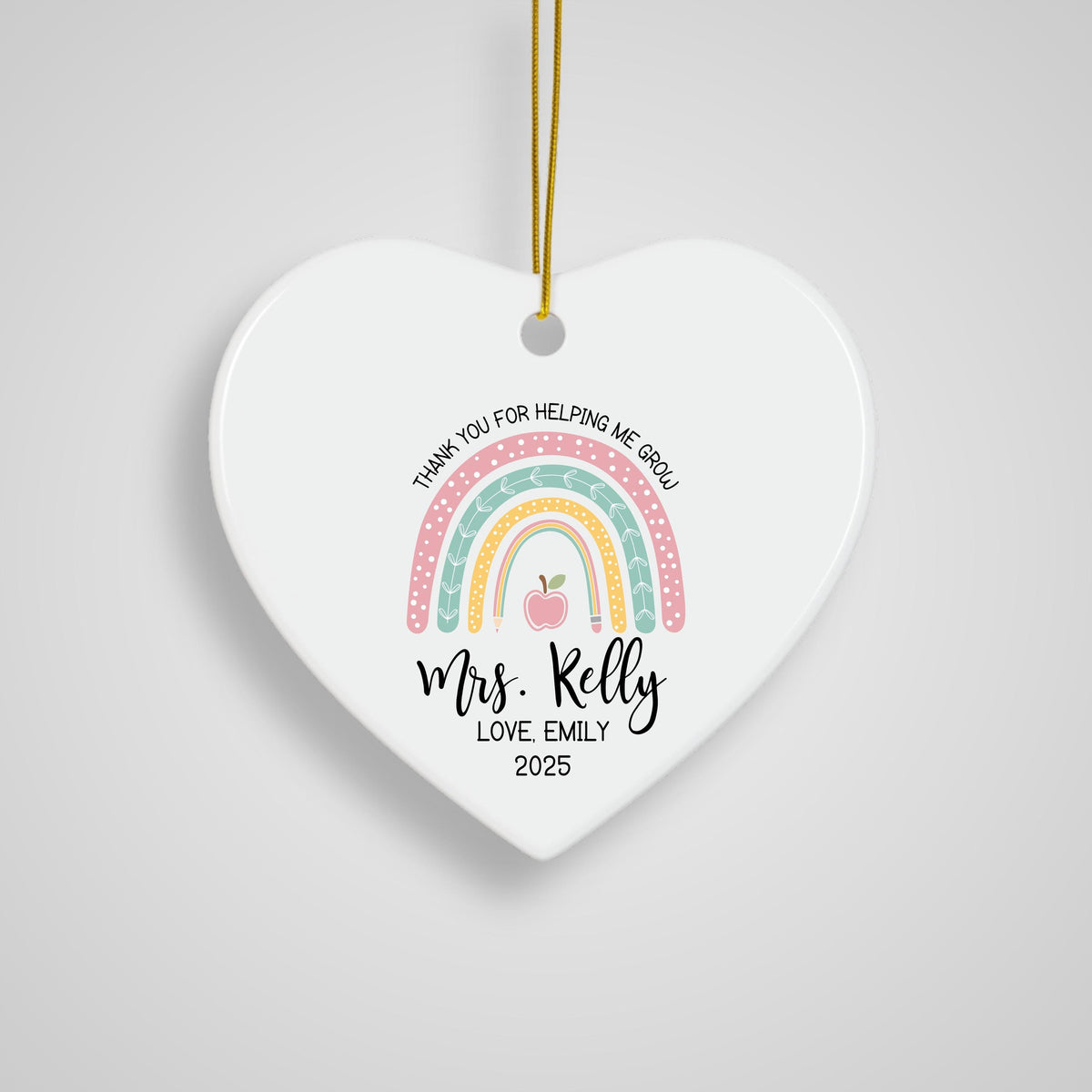 Personalized Teacher Christmas Ornament