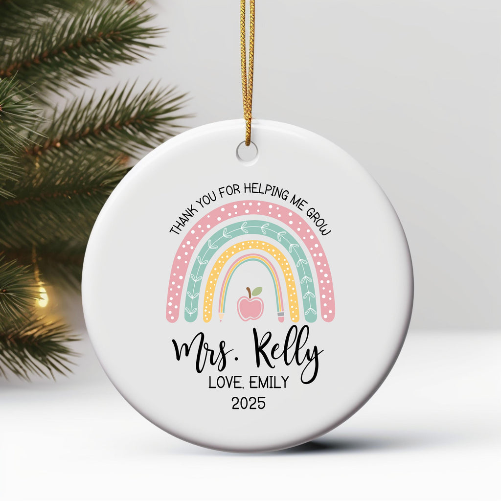 Personalized Teacher Christmas Ornament
