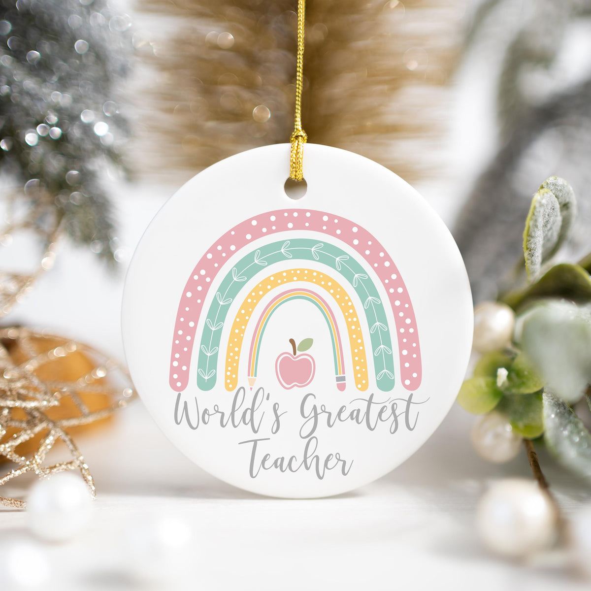 Personalized Teacher Christmas Ornament