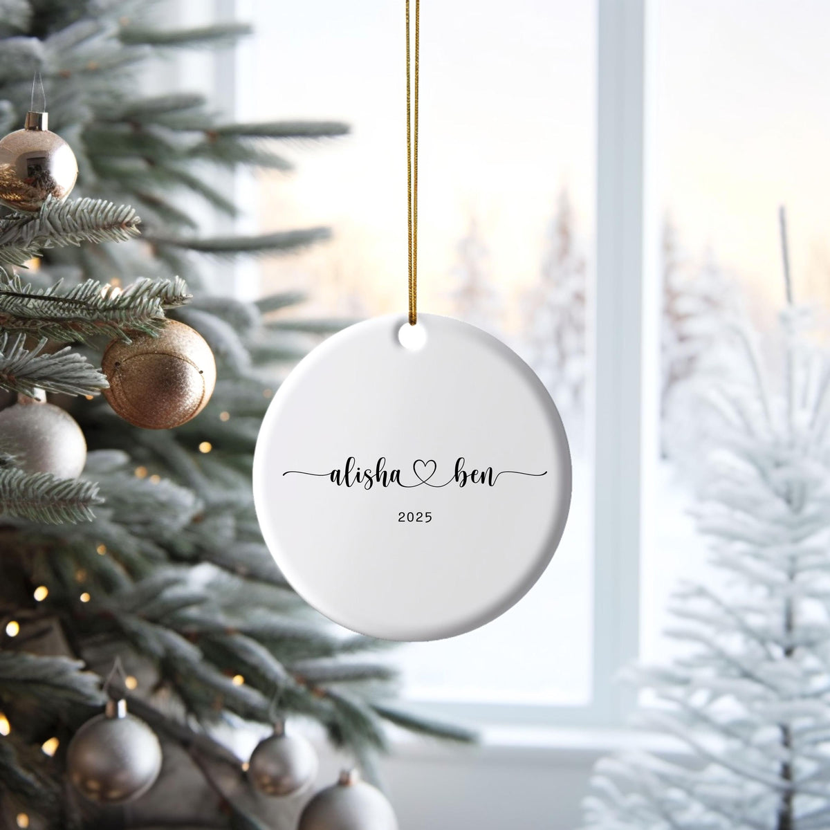Personalized Couple Christmas Ornament First Christmas Together New Couple Keepsake Christmas Gift for Couple Newlywed Gift E