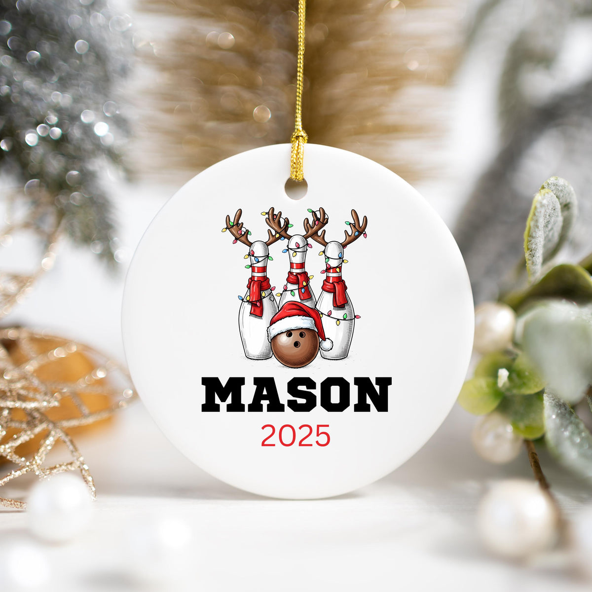 Bowling Ornament Bowling Christmas Ornament Personalized Bowling Ball Ornament Santa’s Favorite Bowler Gift Bowling Team Orna