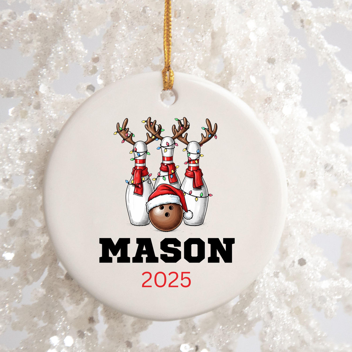 Personalized Bowling Christmas Ornament