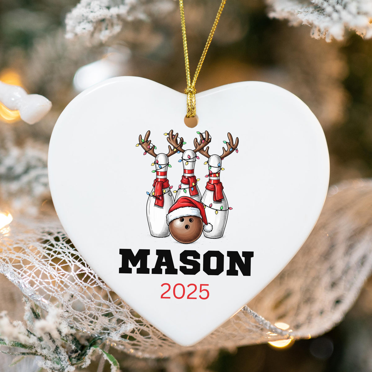 Bowling Ornament Bowling Christmas Ornament Personalized Bowling Ball Ornament Santa’s Favorite Bowler Gift Bowling Team Orna