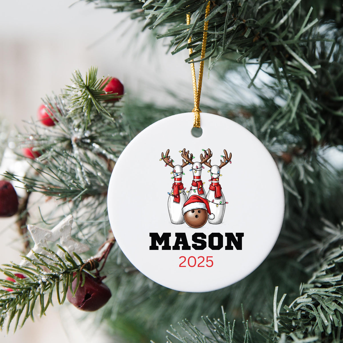 Personalized Bowling Christmas Ornament