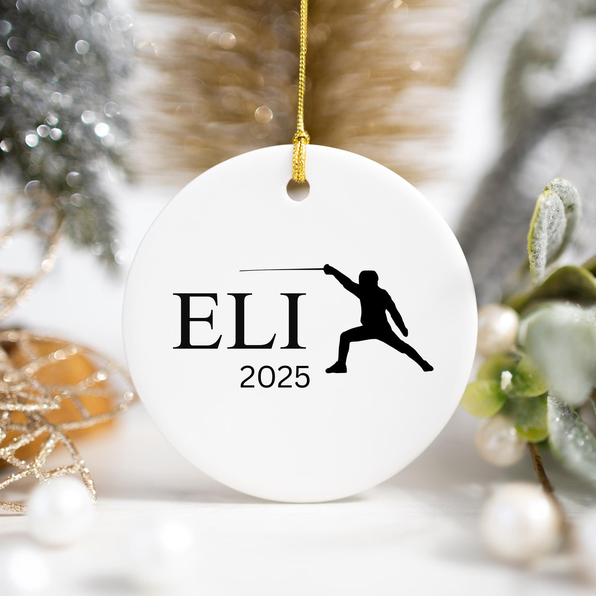Personalized Fencing Ornament Fencer Gift Unique Sports Ornament Custom Fencing Team Ornament Graduation Gift Fencing Lover O