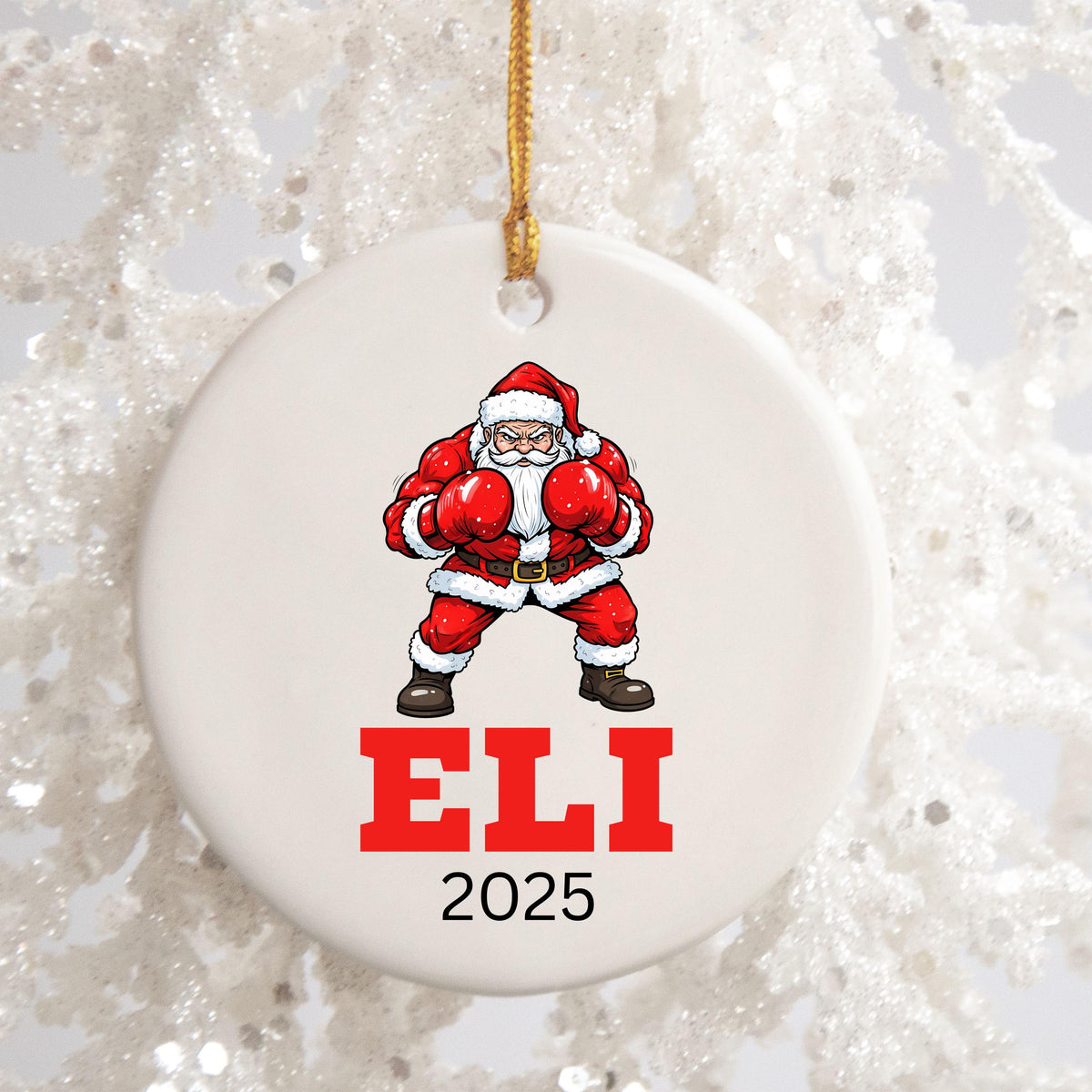 Personalized Boxing Christmas Ornament Boxing Gloves Inspirational Gift Sports Hobby Occupation Boxer Boxing Gamer Player Tre
