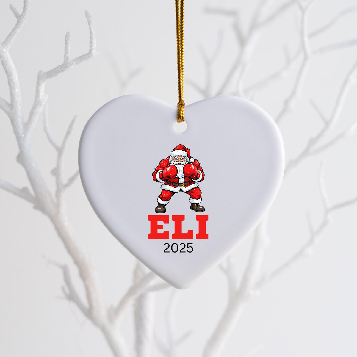 Personalized Boxing Christmas Ornament Boxing Gloves Inspirational Gift Sports Hobby Occupation Boxer Boxing Gamer Player Tre