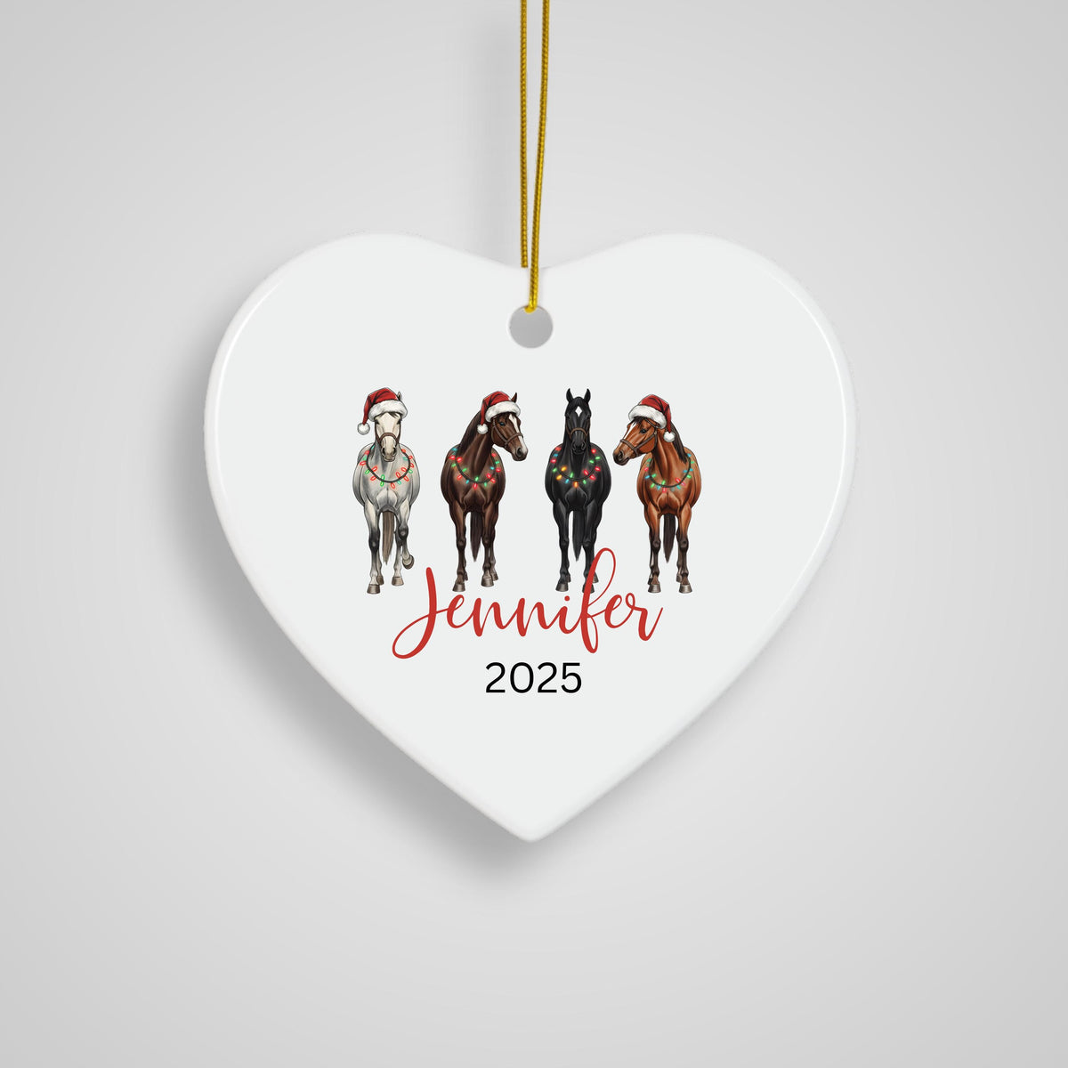 Horse Ornament Personalized Girl Horse Christmas Ornament Gift Riding a Horse Rider Christmas Ornament Custom Names Horse Lov