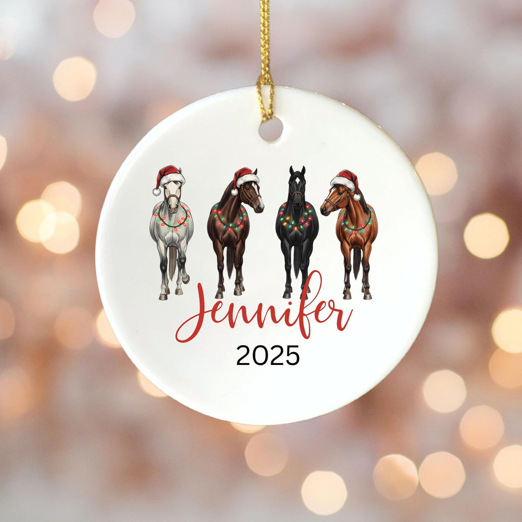 Horse Ornament Personalized Girl Horse Christmas Ornament Gift Riding a Horse Rider Christmas Ornament Custom Names Horse Lov