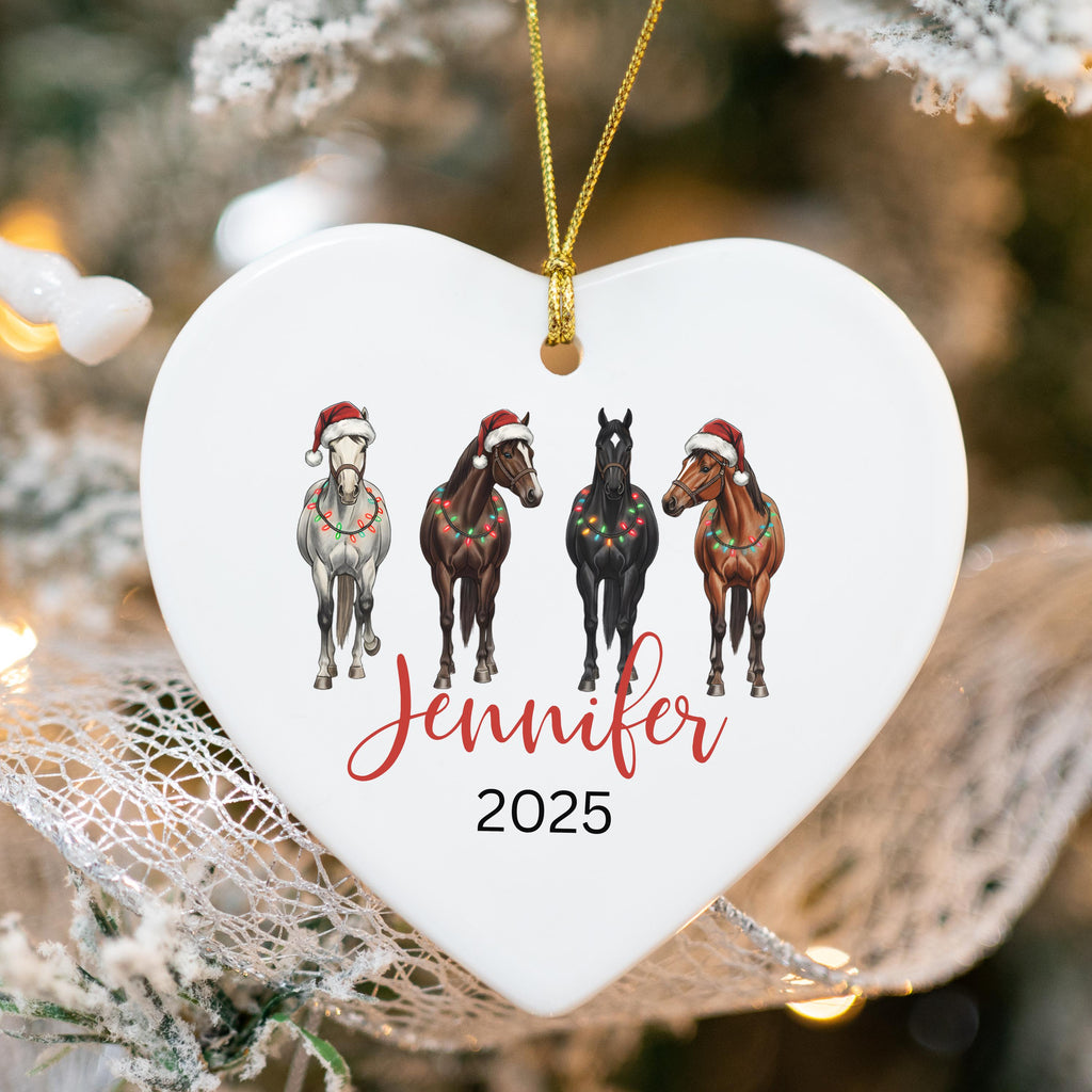 Horse Ornament Personalized Girl Horse Christmas Ornament Gift Riding a Horse Rider Christmas Ornament Custom Names Horse Lov