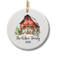 Custom Barn Christmas Ornament Personalized Family Ornament Family Farm Christmas Gift for Family Rustic Christmas on the Far