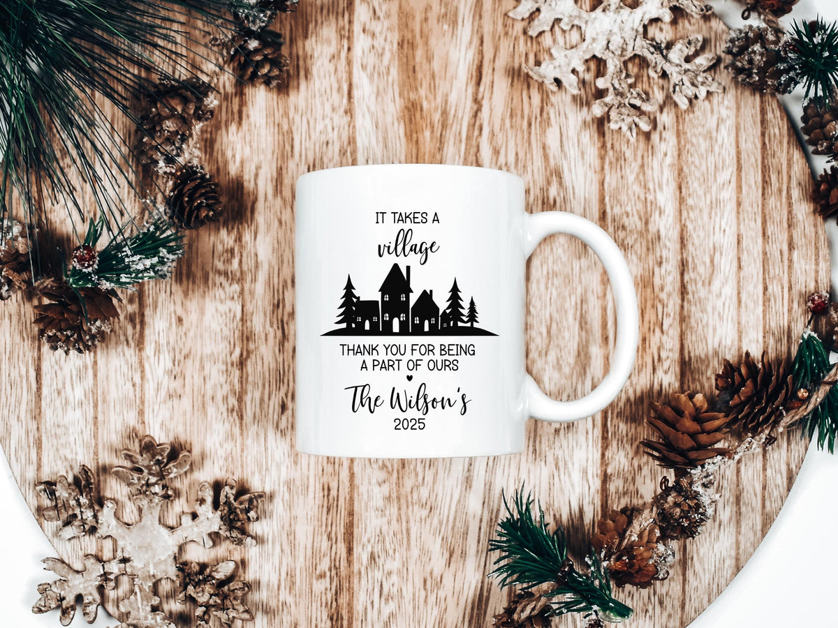 It Takes a Village Mug Personalized Thank You Gift for Teacher Appreciation Gift Babysitter Thank You Gift for Nanny Thank Yo