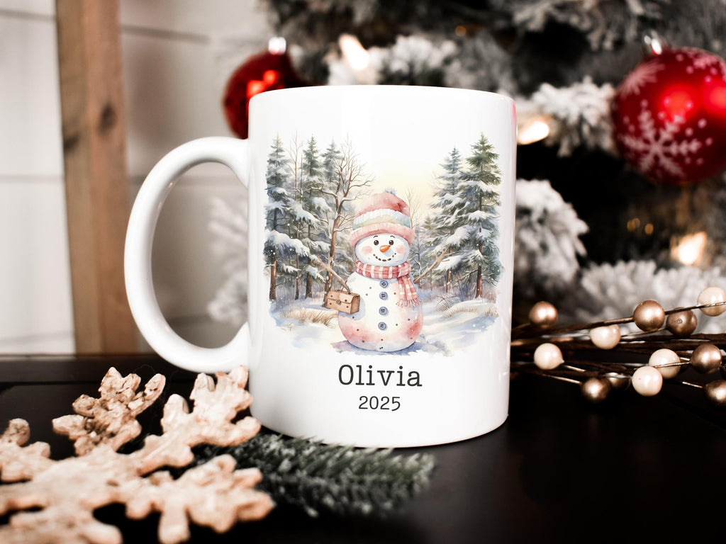 Snowman Mug Christmas Hot Chocolate Mug Hot Cocoa Mug with Name Custom Kids Gifts Personalized Mugs Snowman Lover Gift Holida