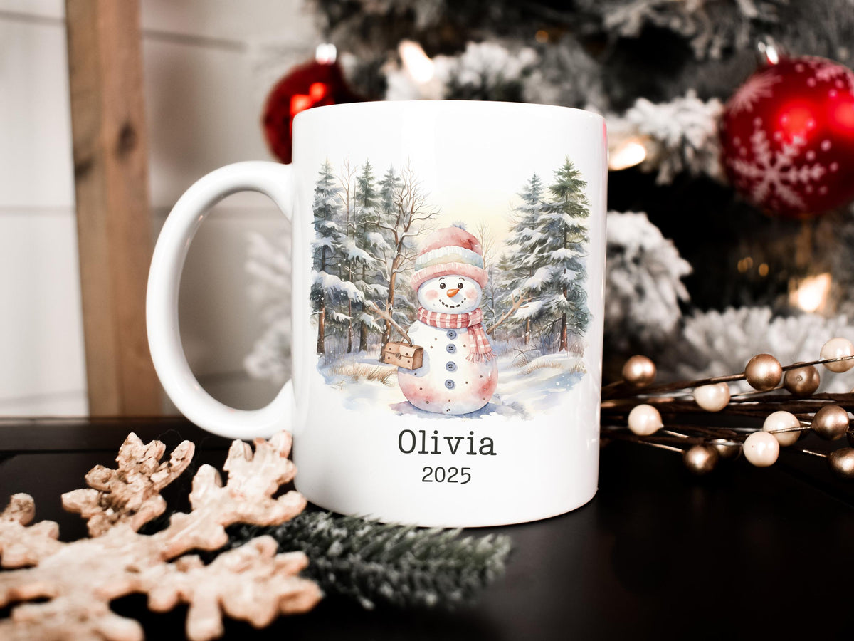 Snowman Mug Christmas Hot Chocolate Mug Hot Cocoa Mug with Name Custom Kids Gifts Personalized Mugs Snowman Lover Gift Holida