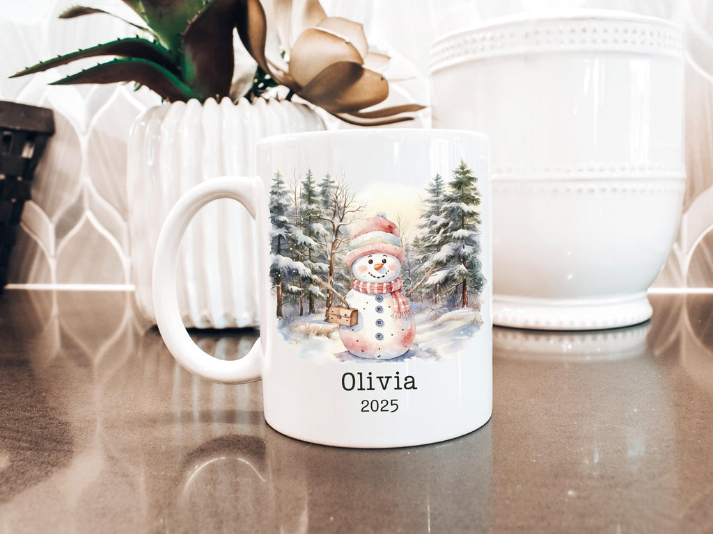 Snowman Mug Christmas Hot Chocolate Mug Hot Cocoa Mug with Name Custom Kids Gifts Personalized Mugs Snowman Lover Gift Holida