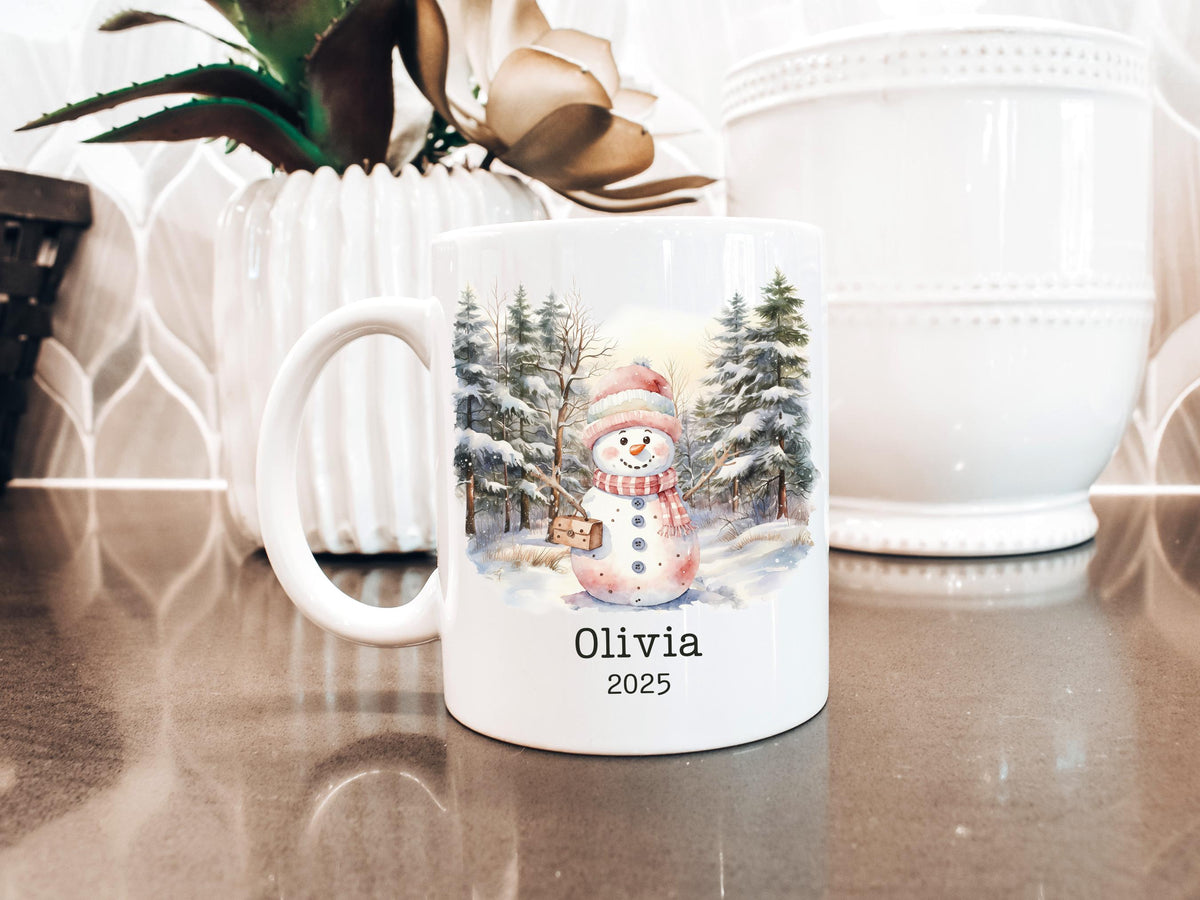 Snowman Mug Christmas Hot Chocolate Mug Hot Cocoa Mug with Name Custom Kids Gifts Personalized Mugs Snowman Lover Gift Holida