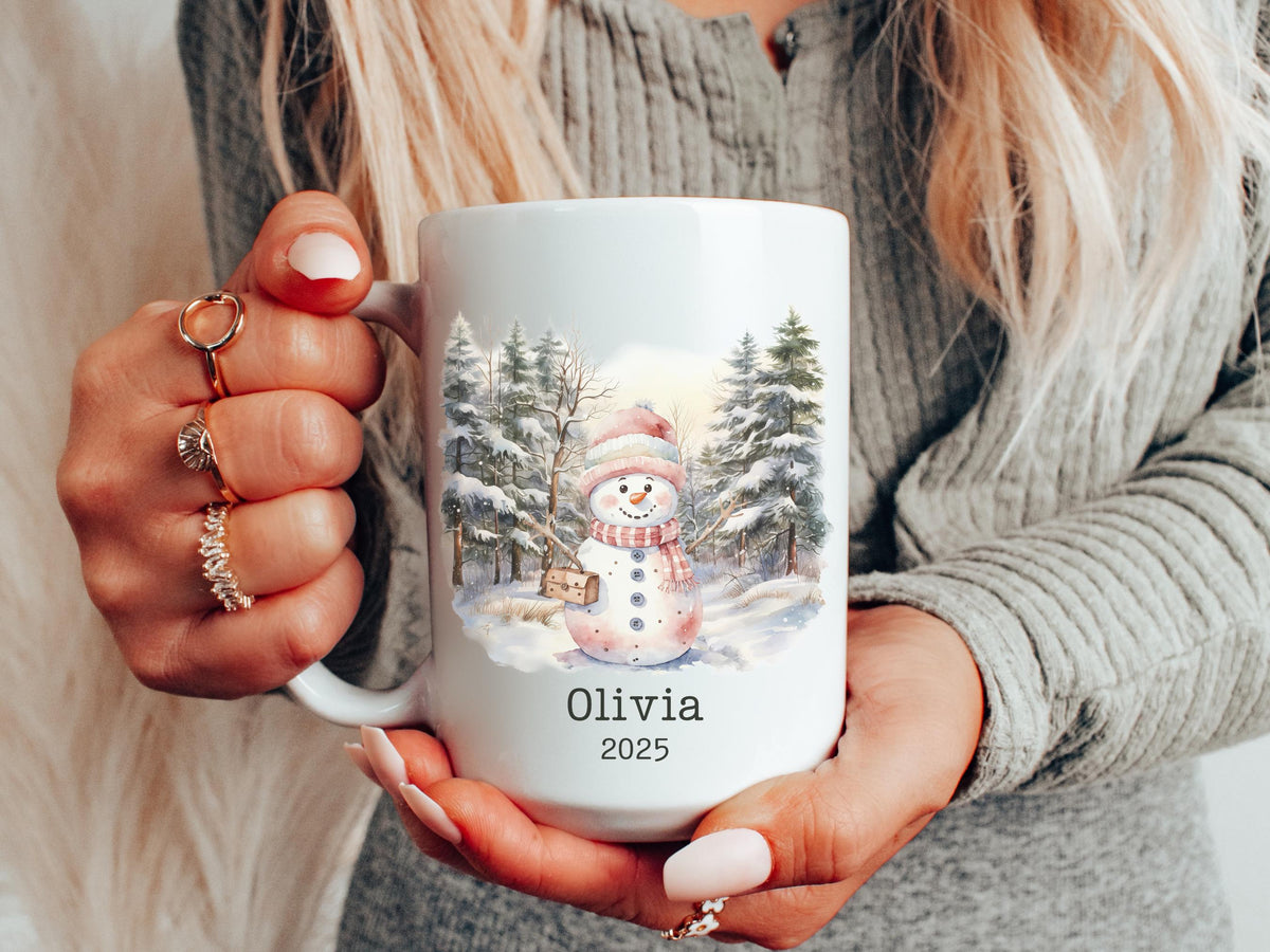 Snowman Mug Christmas Hot Chocolate Mug Hot Cocoa Mug with Name Custom Kids Gifts Personalized Mugs Snowman Lover Gift Holida