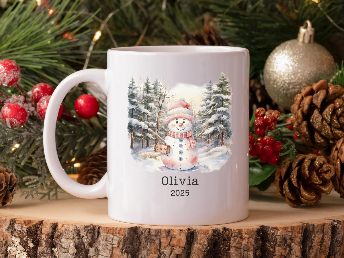 Snowman Mug Christmas Hot Chocolate Mug Hot Cocoa Mug with Name Custom Kids Gifts Personalized Mugs Snowman Lover Gift Holida