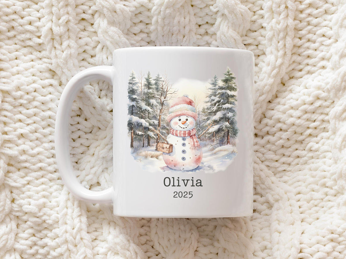 Snowman Mug Christmas Hot Chocolate Mug Hot Cocoa Mug with Name Custom Kids Gifts Personalized Mugs Snowman Lover Gift Holida