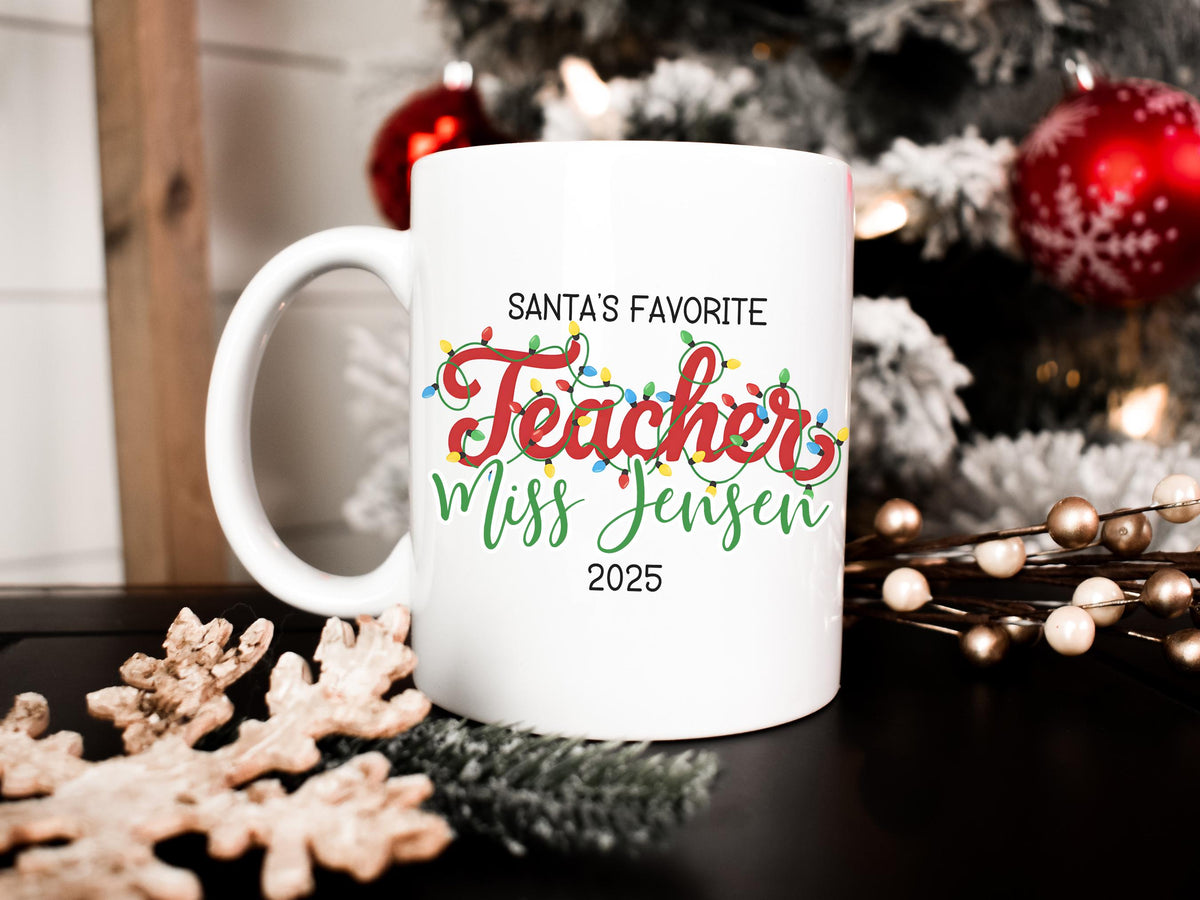 Santa's Favorite Teacher Christmas Gift for Teacher Appreciation Gift Teacher Christmas Present Teacher Mug Gift from Student