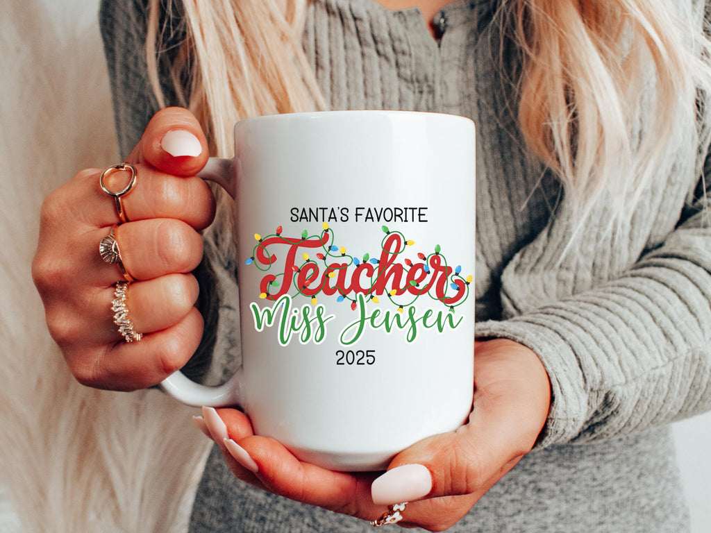 Santa's Favorite Teacher Christmas Gift for Teacher Appreciation Gift Teacher Christmas Present Teacher Mug Gift from Student