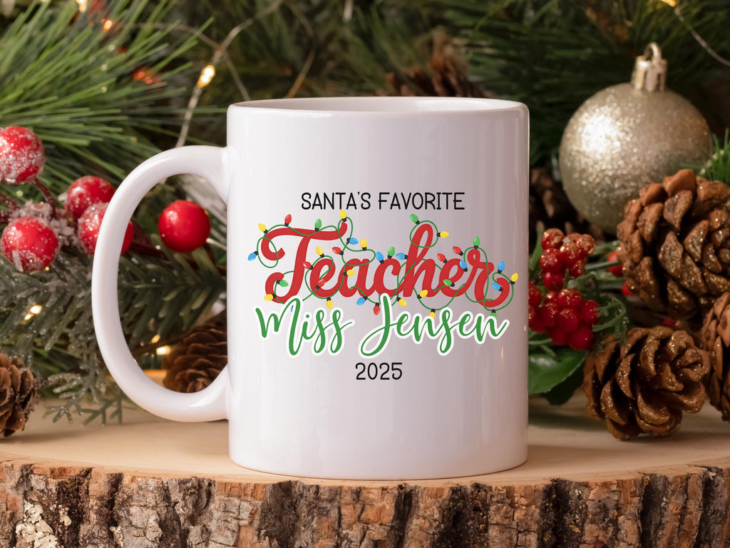 Santa's Favorite Teacher Christmas Gift for Teacher Appreciation Gift Teacher Christmas Present Teacher Mug Gift from Student