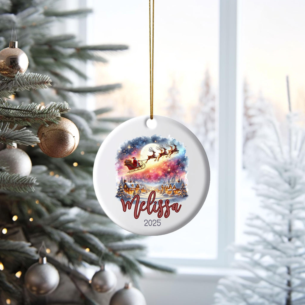 Personalized Christmas Ornament Watercolor Kids Gift Ornament Custom Christmas Gift Merry Christmas Custom Name Gift Girl Orn