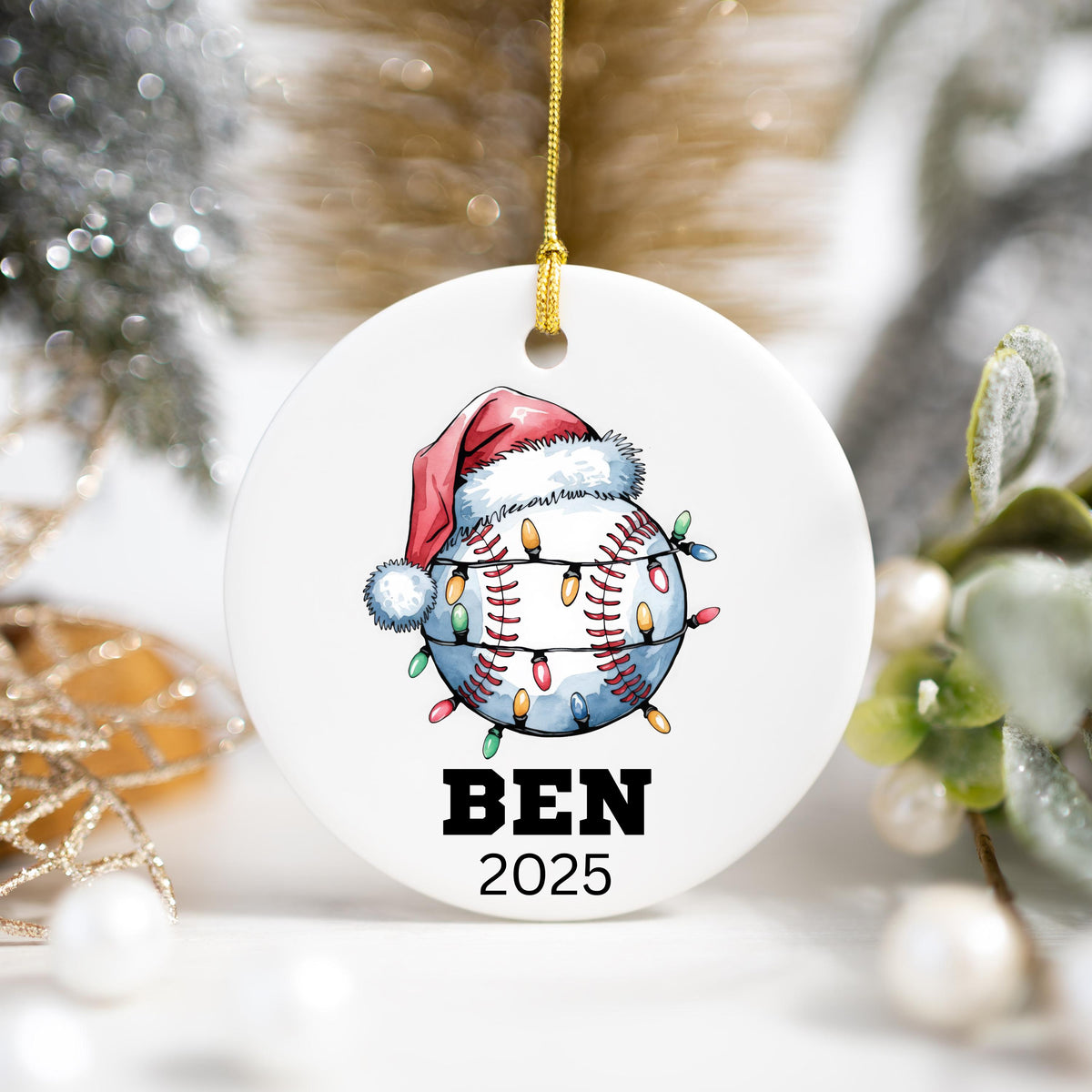 Personalized Baseball Christmas Ornament Custom Baseball Christmas Ornament Keepsake Gift Baseball Team Player Coach Stocking