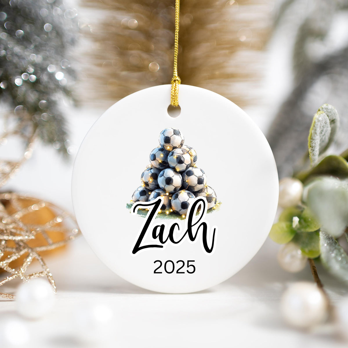 Personalized Soccer Christmas Ornament