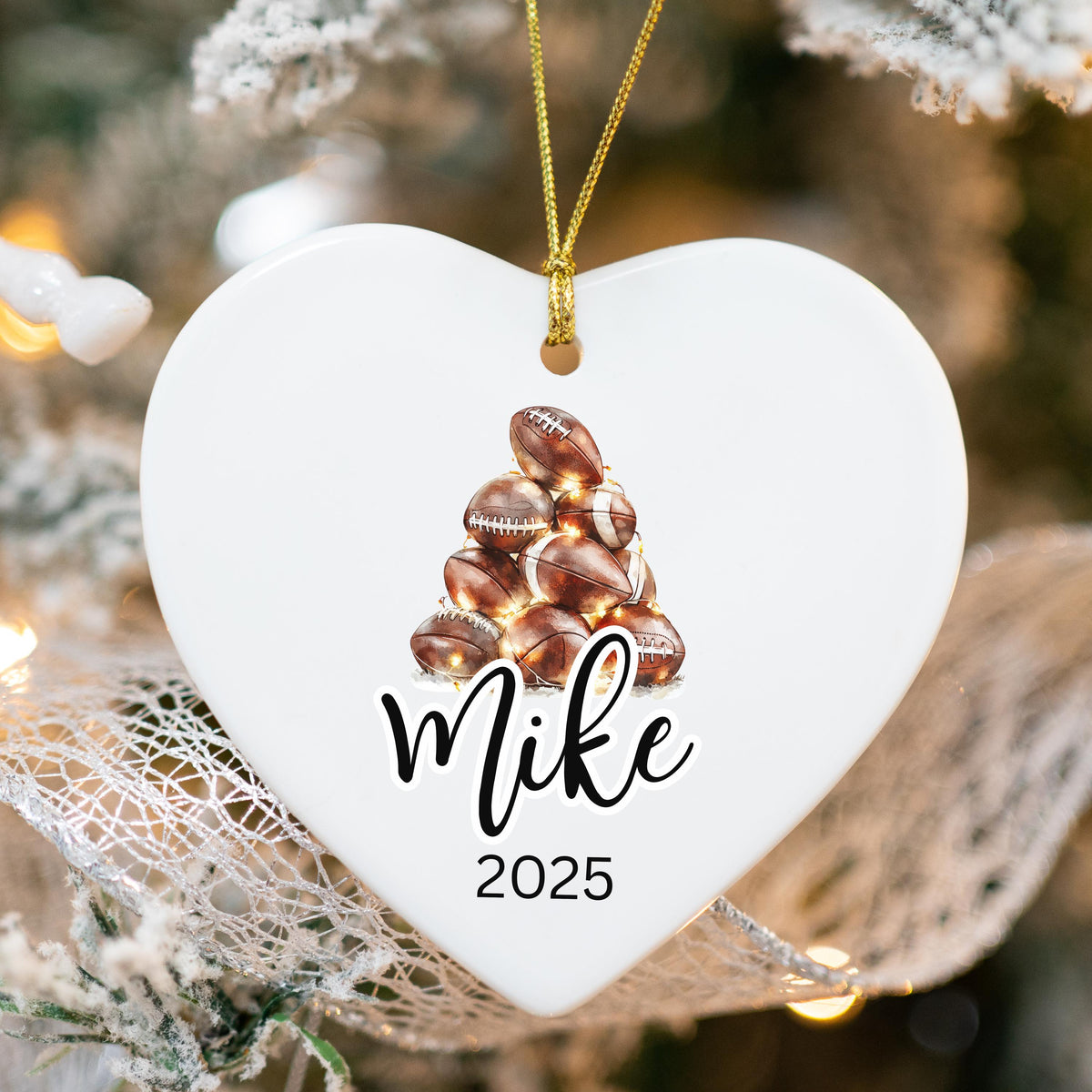 Personalized Football Christmas Ornament