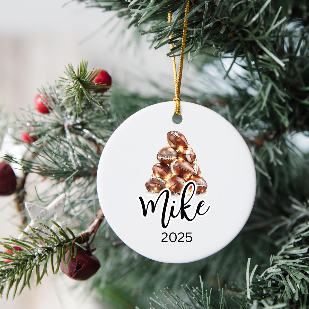 Personalized Football Christmas Ornament