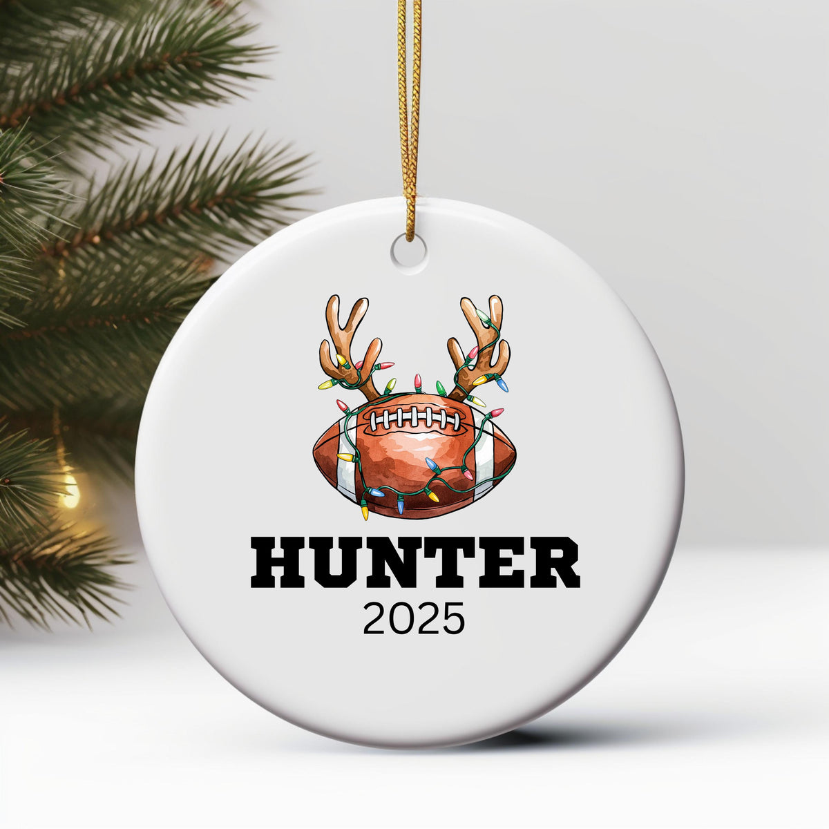 Personalized Football Christmas Ornament