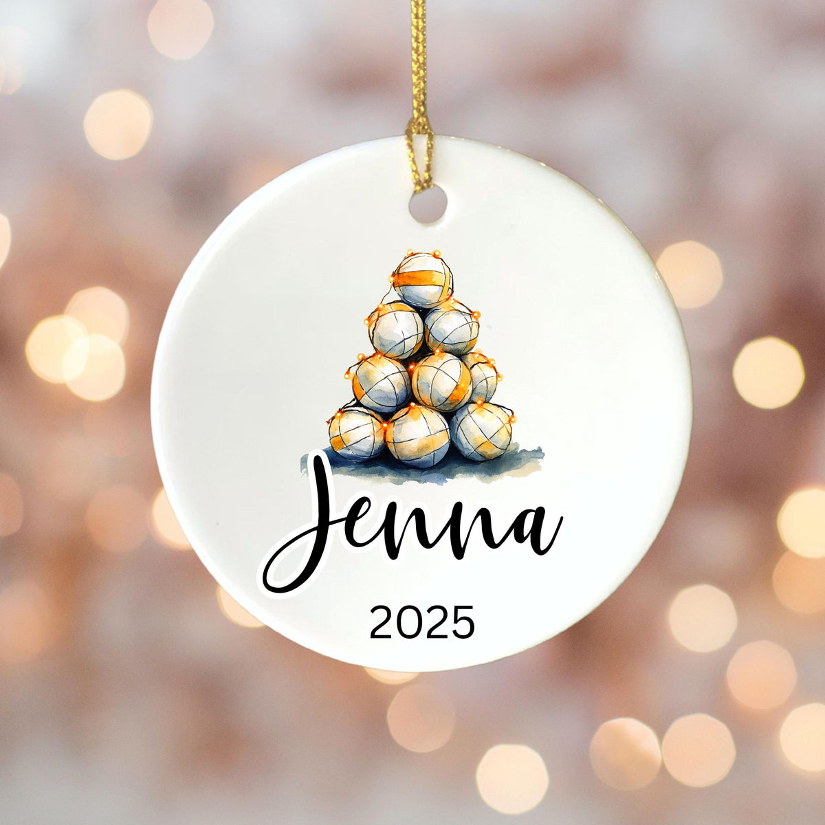 Personalized Volleyball Christmas Ornament Custom Volleyball Christmas Ornament Keepsake Gift Volleyball Team Player Stocking