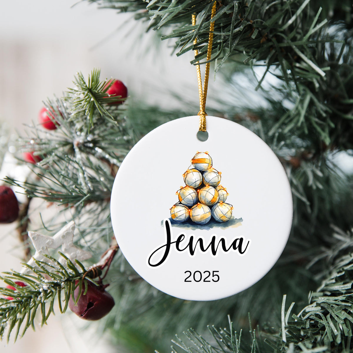 Personalized Volleyball Christmas Ornament Custom Volleyball Christmas Ornament Keepsake Gift Volleyball Team Player Stocking