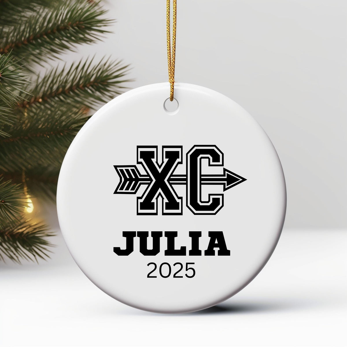 Personalized Cross Country Christmas Ornament