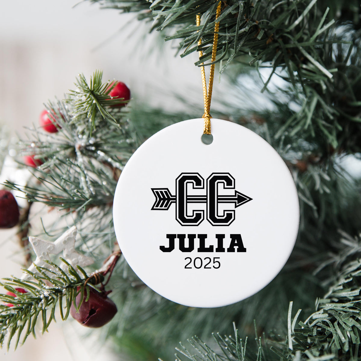 Personalized Cross Country Christmas Ornament