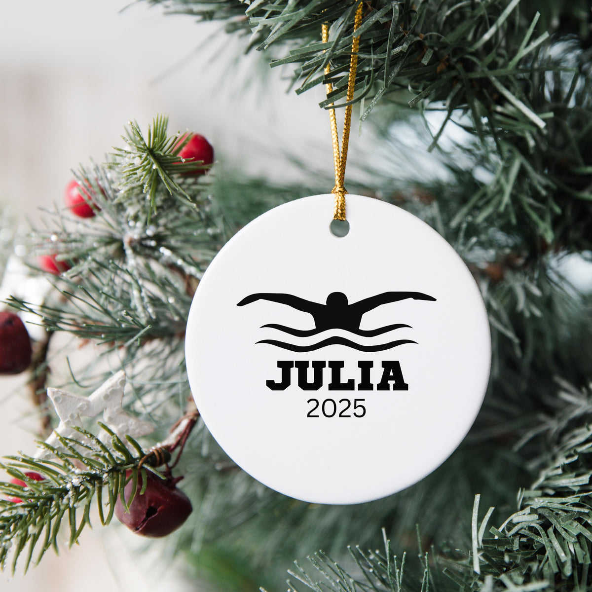 Personalized Swimming Christmas Ornament Gift for Swimmer Swimmer Gift Christmas Gift for Swimming Enthusiast Gift for swim t
