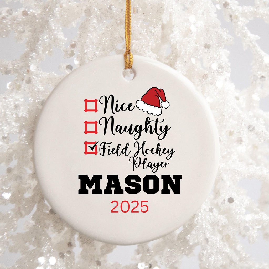 Field Hockey Ornament Custom Field Hockey Christmas Ornament Personalized Field Hockey Ornament Field Hockey Team Field Hocke