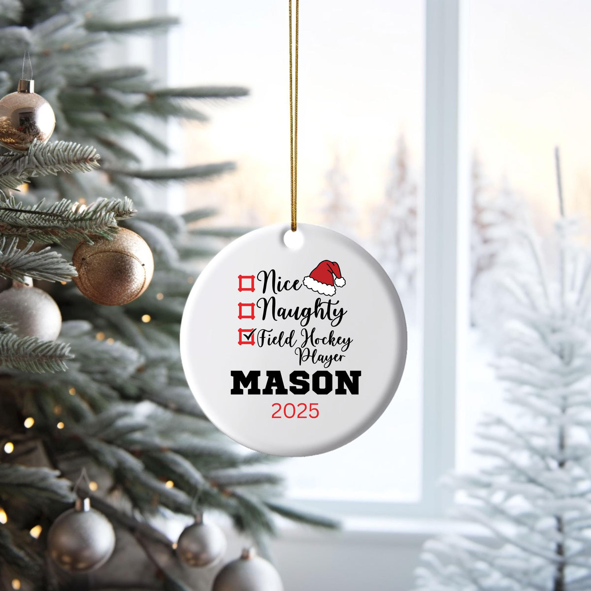 Field Hockey Ornament Custom Field Hockey Christmas Ornament Personalized Field Hockey Ornament Field Hockey Team Field Hocke